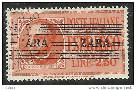 ZARA OCCUPAZIONE TEDESCA GERMAN OCCUPATION 1943 ESPRESSO SPECIAL DELIVERY LIRE 2,50 USATO USED OBLITERE´ VARIETY VARIETA - Occ. Allemande: Zara