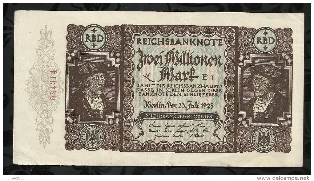 ALLEMAGNE .  BILLET DE 2 MILLION EN MARK . 1923 . - 2 Millionen Mark