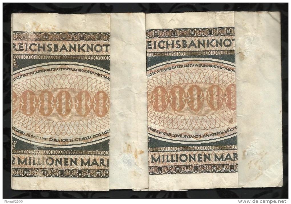 AMUSANT COLLAGE FAIT AVEC 2  BILLET DE 2 MILLION EN MARK . 1923 . - 2 Millionen Mark