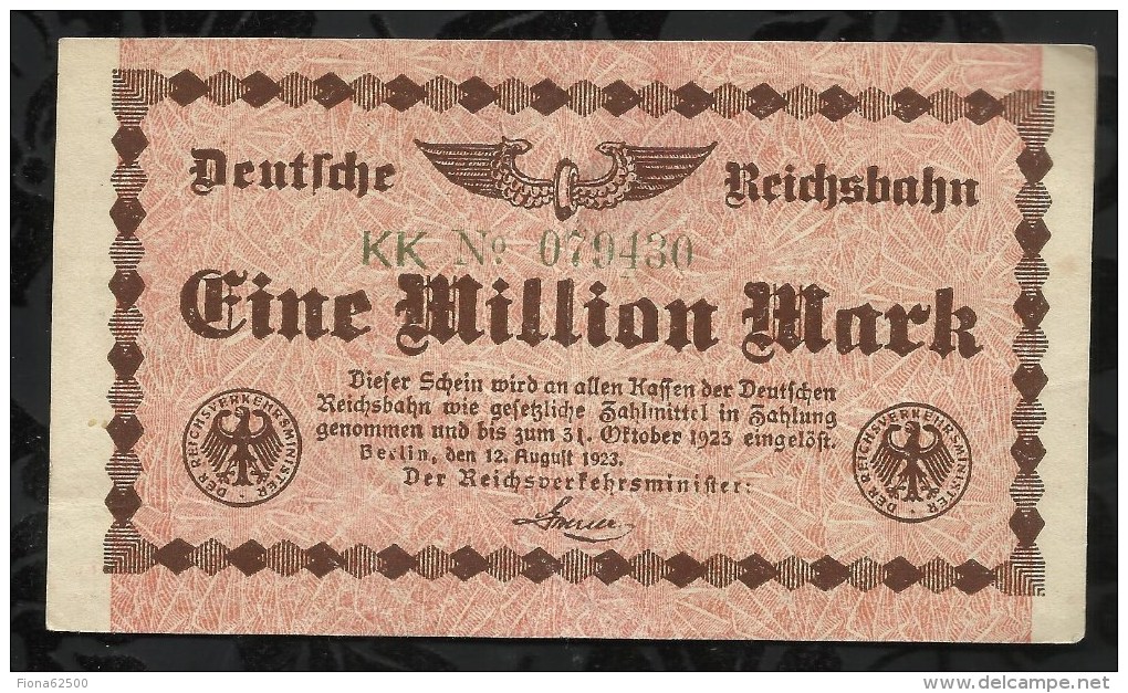 ALLEMAGNE .  BILLET DE 1 MILLION EN MARK . 1923 . - 1 Million Mark