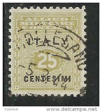 OCCUPAZIONE ANGLO-AMERICANA SICILIA 1943 CENT. 25 USATO USED OBLITERE' - Anglo-Amerik. Bez.: Sicilë