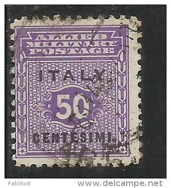 OCCUPAZIONE ANGLO-AMERICANA SICILIA 1943 CENT. 50 USATO USED OBLITERE' - Anglo-Amerik. Bez.: Sicilë