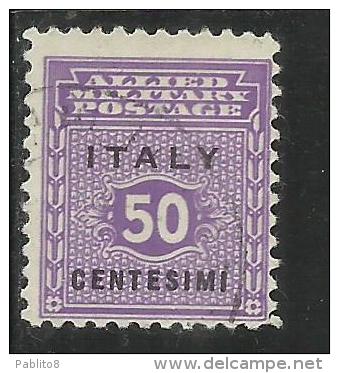 OCCUPAZIONE ANGLO-AMERICANA SICILIA 1943 CENT. 50 USATO USED OBLITERE' - Anglo-Amerik. Bez.: Sicilë