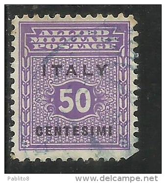 OCCUPAZIONE ANGLO-AMERICANA SICILIA 1943 CENT. 50 USATO USED OBLITERE' - Occ. Anglo-américaine: Sicile