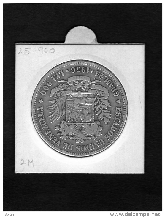 ESTADOS UNIDOS DE VENEZUELA 5 BOLIVARES 1936 SILVER COIN - Venezuela