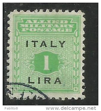 OCCUPAZIONE ANGLO-AMERICANA SICILIA 1943 LIRE 1 LIRA USATO USED OBLITERE' - Occ. Anglo-américaine: Sicile