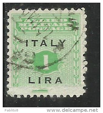 OCCUPAZIONE ANGLO-AMERICANA SICILIA 1943 LIRE 1 LIRA USATO USED OBLITERE' - Occ. Anglo-américaine: Sicile