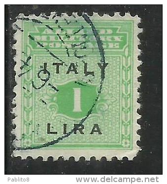 OCCUPAZIONE ANGLO-AMERICANA SICILIA 1943 LIRE 1 LIRA USATO USED OBLITERE' - Anglo-Amerik. Bez.: Sicilë