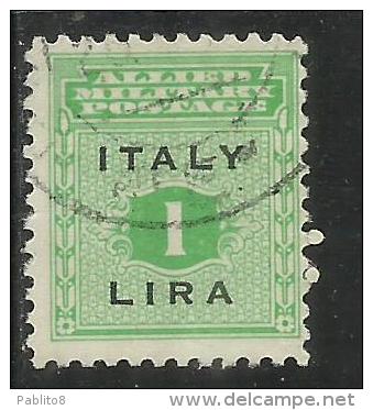 OCCUPAZIONE ANGLO-AMERICANA SICILIA 1943 LIRE 1 LIRA USATO USED OBLITERE' - Occ. Anglo-américaine: Sicile