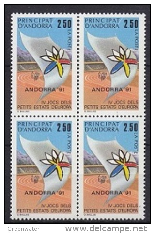 Andorra Fr. 1991 Sportgames European Small States  1v Bl Of 4 ** Mnh (17874) - Usati