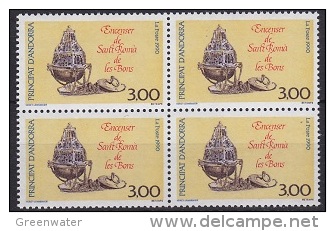 Andorra Fr. 1990 Heritage 1v Bl Of 4 ** Mnh (17877) - Gebraucht