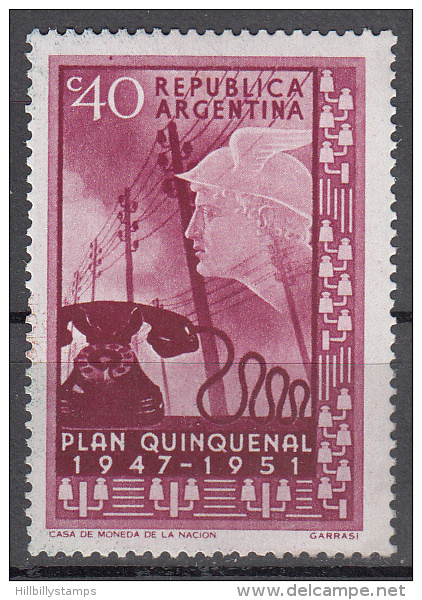 Argentina     Scott No  597   Unused Hinged     Year   1951 - Neufs