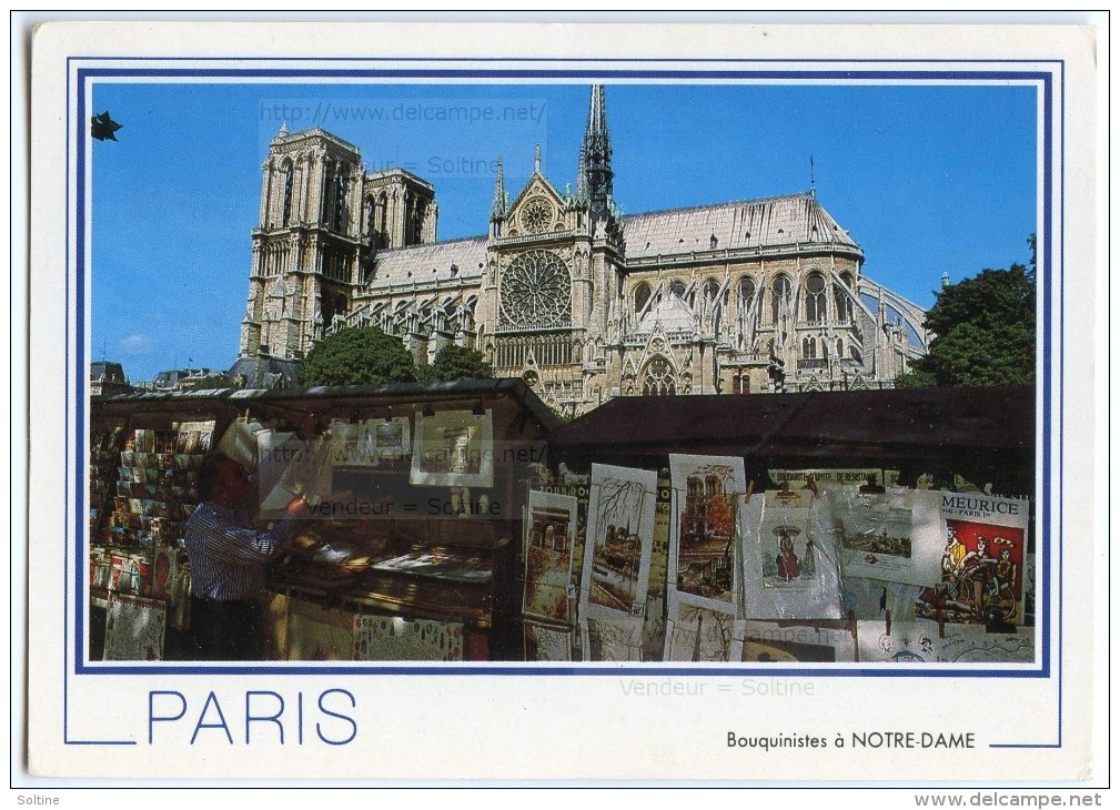 Paris - La Cathédrale Notre-Dame - Les Bouquinistes - 1991 éd. Chantal - Utilisée Pour Concours - 2 Scans - Notre Dame De Paris