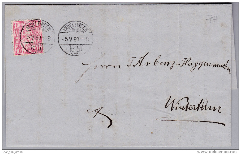 Heimat ZH ANDELFINGEN 1880-05-05 Notariat Brief Nach Winterthur - Lettres & Documents