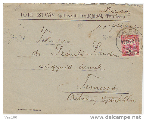 ROYAL CROWN STAMP ON COVER, CONSTRUCTION COMPANY HEADER, 1909, HUNGARY - Cartas & Documentos