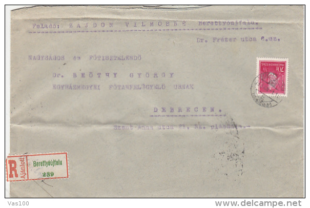 FARKAS BOLYAI STAMPS ON REGISTERED COVER, 1933, HUNGARY - Lettres & Documents