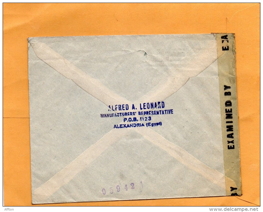 Egypt 1945 Censored Cover Mailed To USA - Lettres & Documents