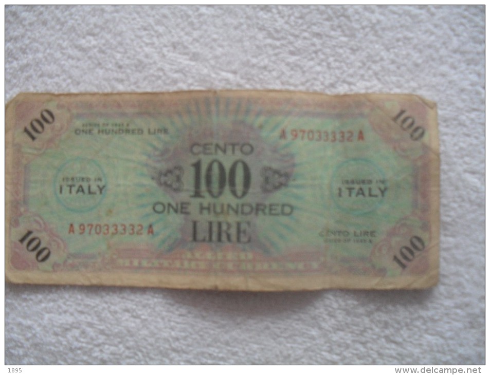 Billet De 100 Lire De 1943 Serie A - Autres & Non Classés