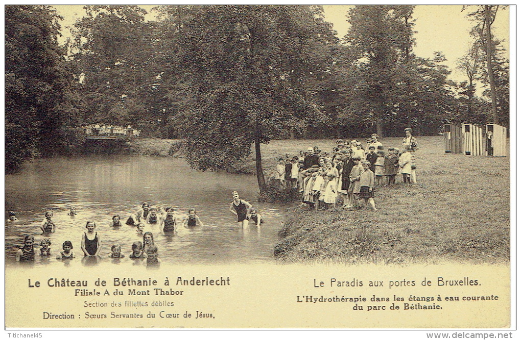 ANDERLECHT - Le Château De Béthanie - Filiale  A Du Mont Thabor - L´hydrothérapie Dans Les étangs à Eau Courante Du Parc - Anderlecht