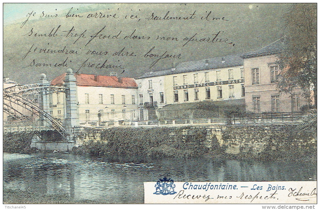 CHAUDFONTAINE - Les Bains - Carte Colorisée - Chaudfontaine