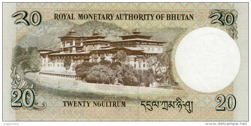 BHUTAN 20 NGULTRUM BANKNOTE 2006 PICK-30 UNCIRCULATED UNC - Bhutan