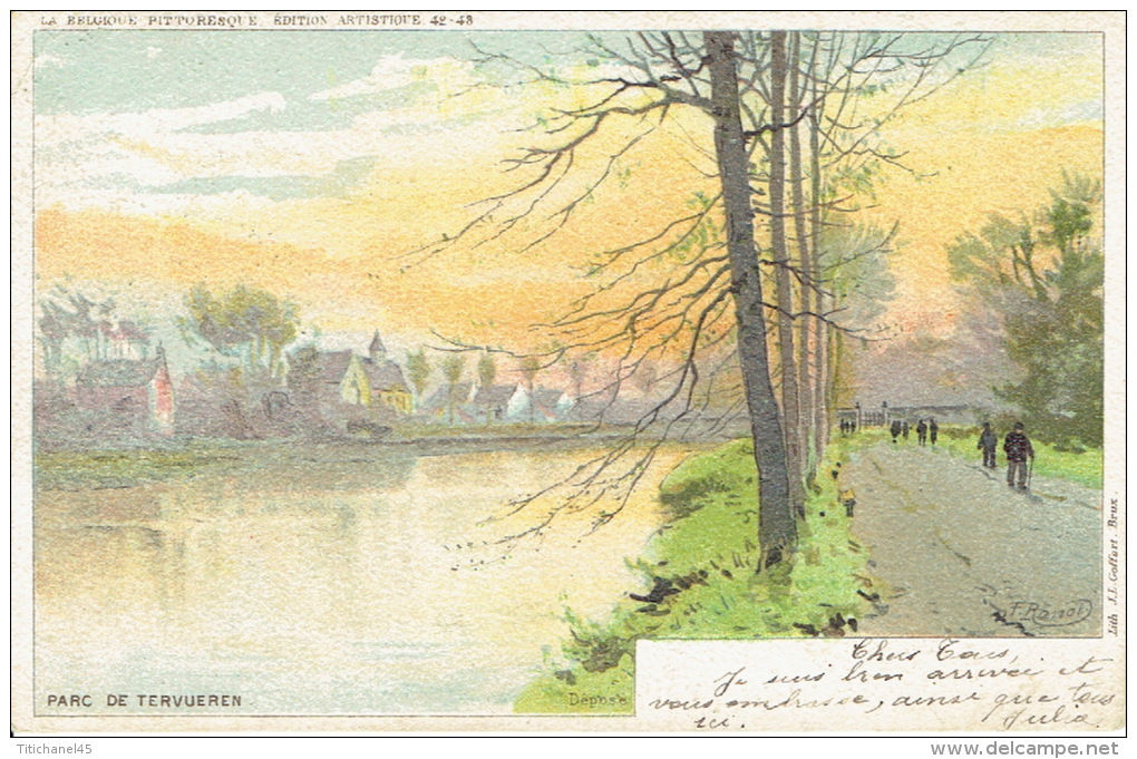 TERVUEREN -  Parc De Tervueren - La Belgique Pittoresque - Edition Artistique - Lithographie J.L. GOFFART Bruxelles - Tervuren