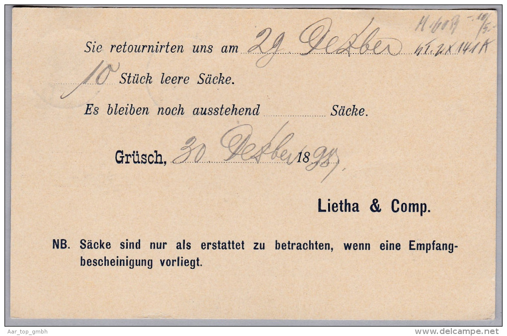 Heimat GR GRUSCH 1898-12-30 Auf Postkarte Nach Realta - Lettres & Documents