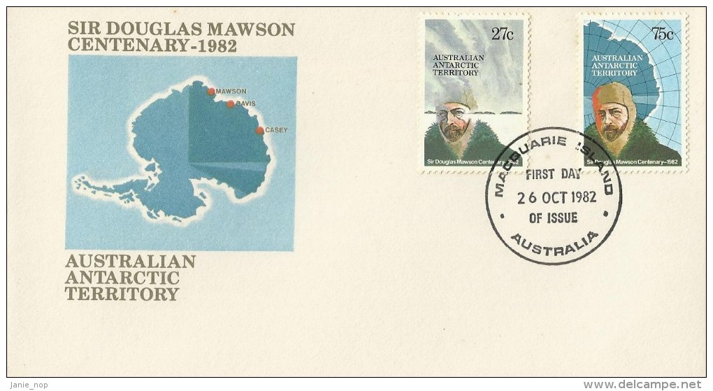 Australian Antarctic Territory 1982 Mawson Macquarie Island Base, FDC - FDC