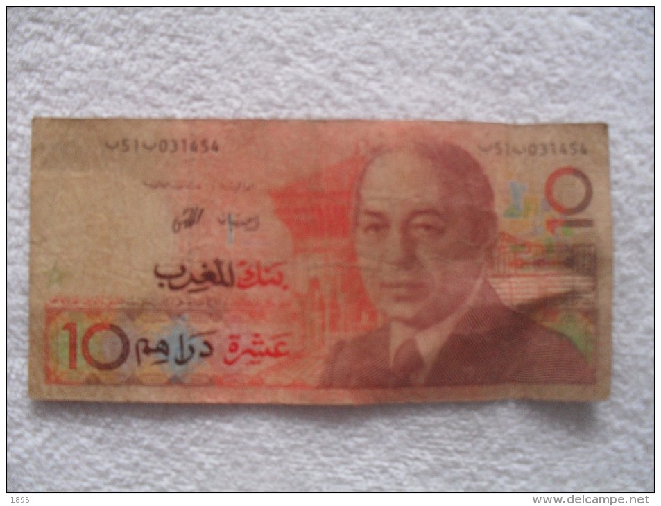 Billet De 10 Dirhams Bank Al  Maghreb - Maroc