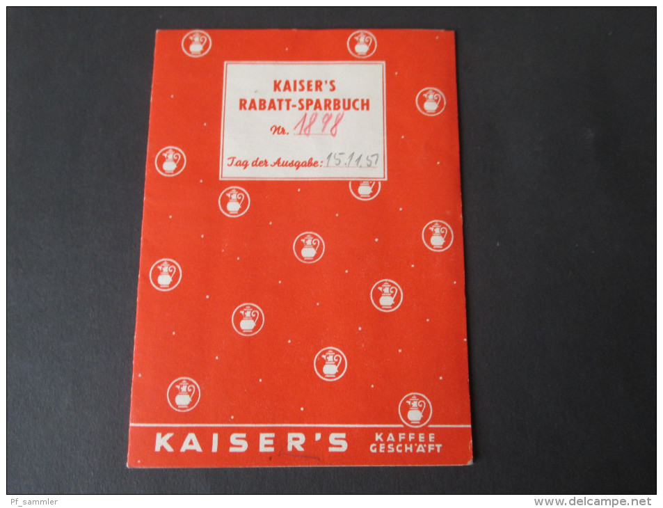 Kaiser's Rabatt - Sparbuch 1951. Rabattmarken / Kaffee - Geschäft - Historische Dokumente