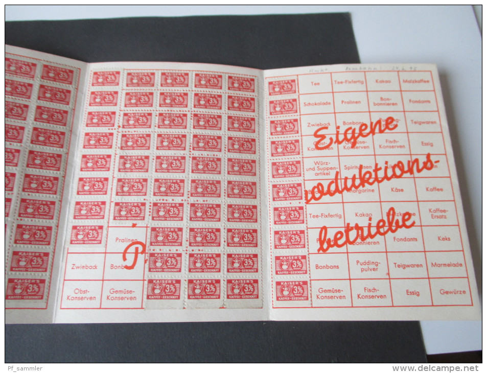 Kaiser's Rabatt - Sparbuch 1951. Rabattmarken / Kaffee - Geschäft - Historische Dokumente