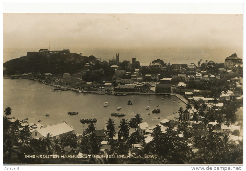 Real Photo Inner And Outer Harbour St Georges Grenada BWI - Grenada