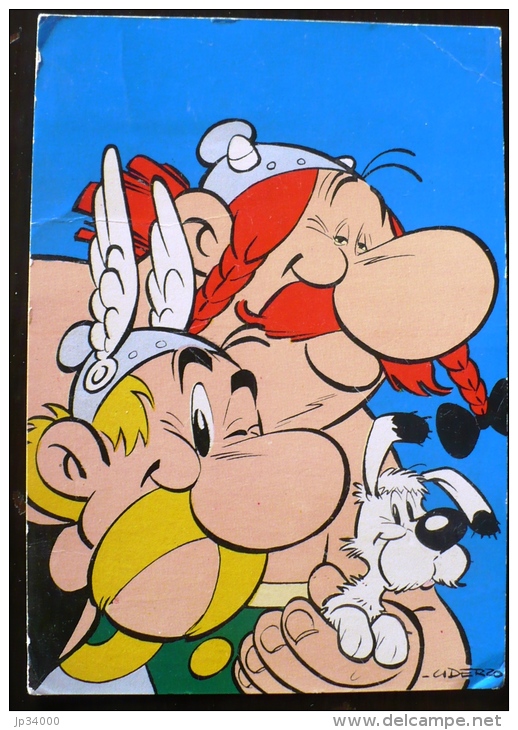 ASTERIX, OBELIX Et IDEFIX Leur Petit Chien, CARTE POSTALE FANTAISIE - UDERZO - Bandes Dessinées