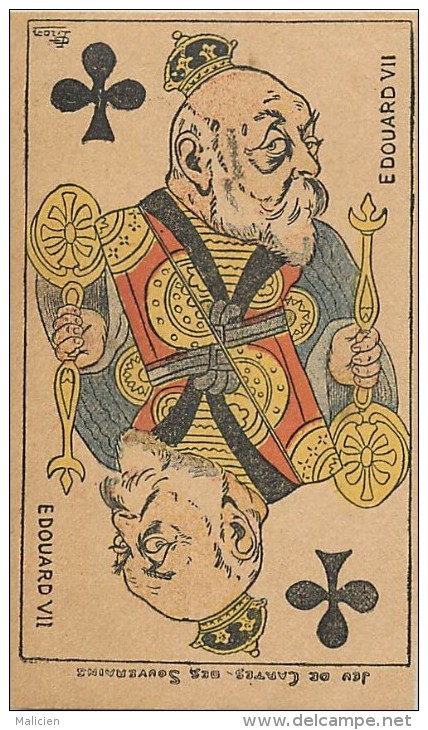 Ref C452- Jeu De Cartes Des Souverains - Edouard 7- Trefle - Theme Familles Royales - Royauté  - Carte Bon Etat   - - Cartes à Jouer