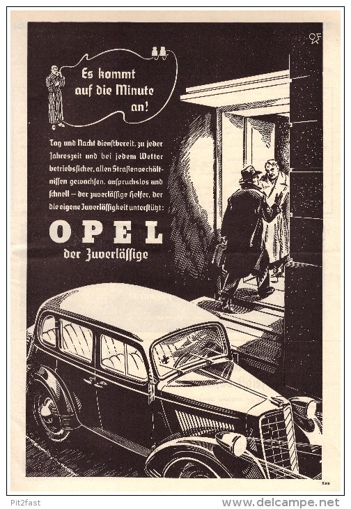 Original Werbung - 1935 - OPEL - Krankenwagen , Arzt , Oldtimer !! - KFZ