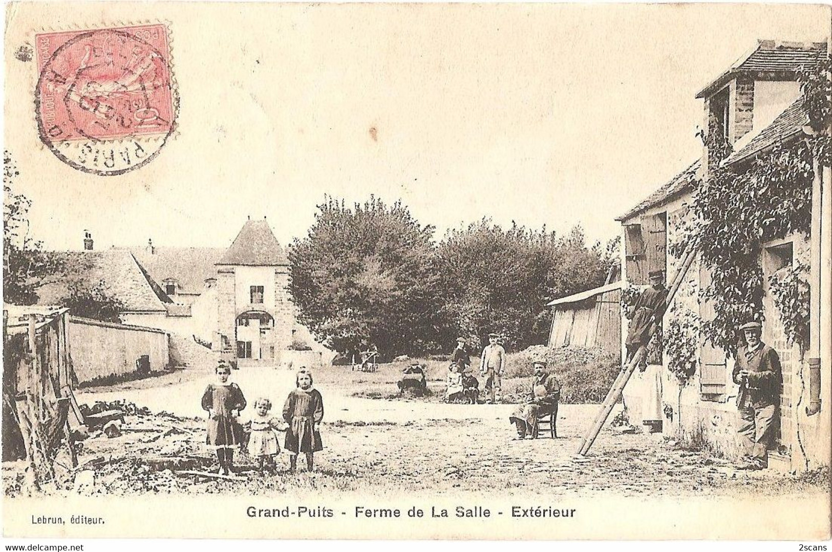 77 - GRANDPUITS-BAILLY-CARROIS - Grand-Puits - Ferme De La Salle (Lasalle) - Lebrun édit. - (adressée à H. COULLEAU) - Baillycarrois