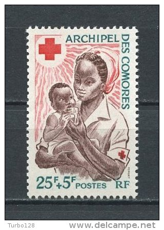 COMORES 1967 N° 45 * Neuf =  MH Infime Trace De Charnière Cote 3,50 €  Croix Rouge Red Cross Médecine Medicine - Unused Stamps