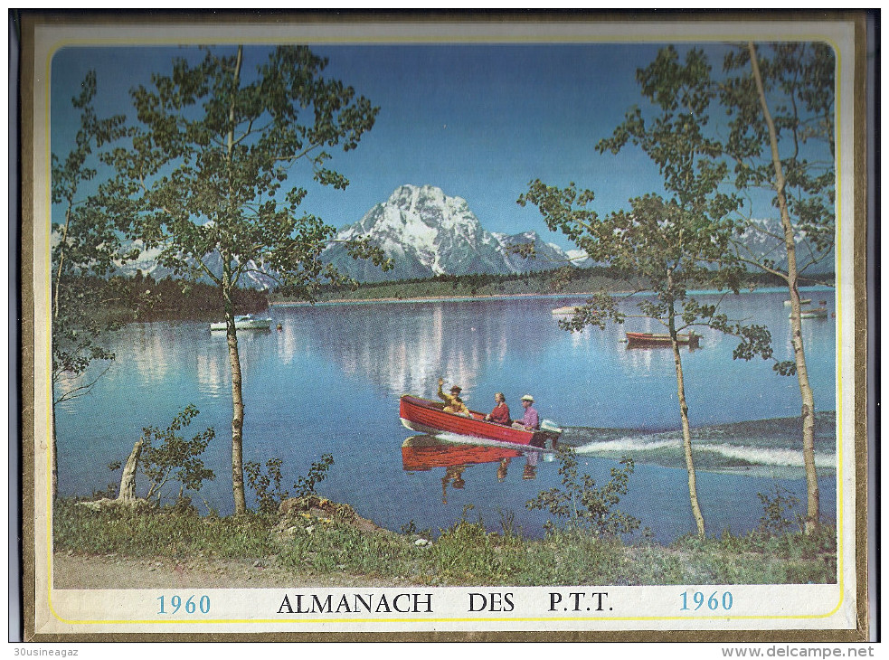 Calendrier 1960, Almanach Des PTT,postes,29 X 21,5 Cm.departement 26 Drome, - Grand Format : 1941-60