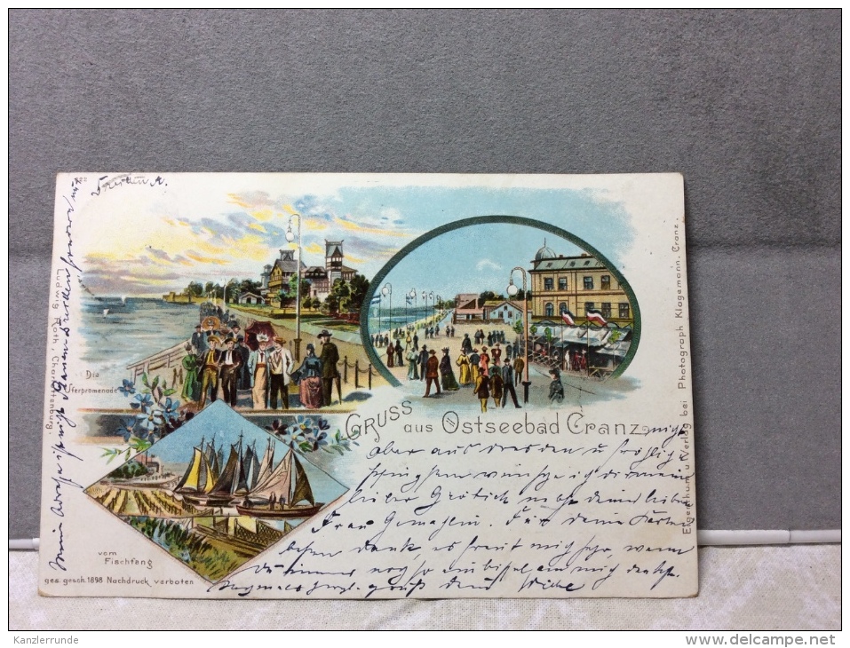 Cranz Ostseebad Ostpreußen Gruß Aus Postkarte Ansichtskarte Original Von 1899 Nach Hamburg Harburg - Ostpreussen