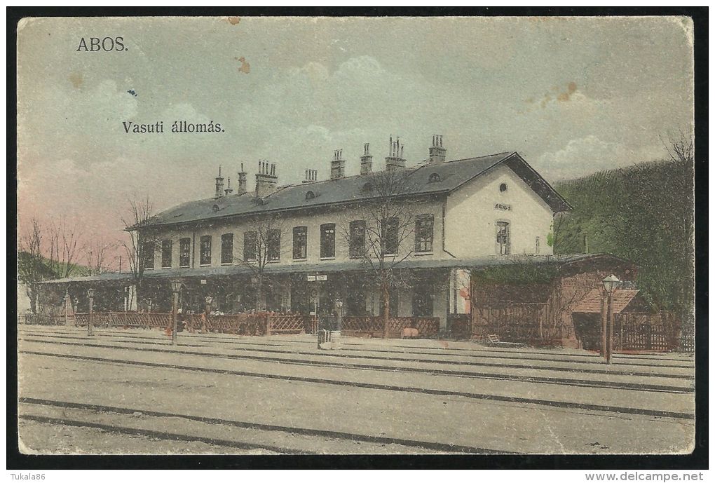 HUNGARY SLOVAKIA 1908 Abos,Obisovce -Railway Station, RARE Postcard - Hungary