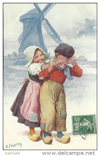 108 CPA - Couple D´enfants Et Moulin à Vent - Illustrateur Feiertag - Feiertag, Karl