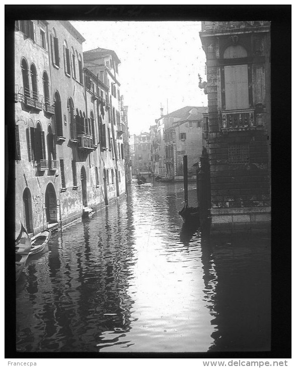 V1712 - ITALIE - VENISE - Canal - Gondole - Plaque Photo Originale à Ne Pas Manquer - Plaques De Verre
