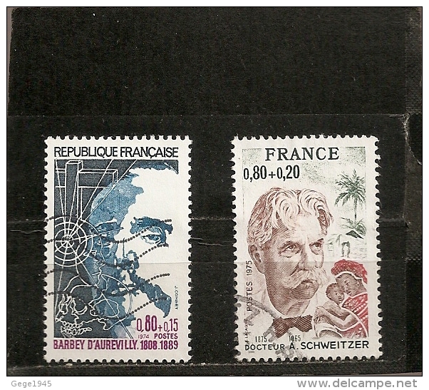 France 1974 Oblitéré N° 1823 & 1824  Personnages Célèbres - Usati