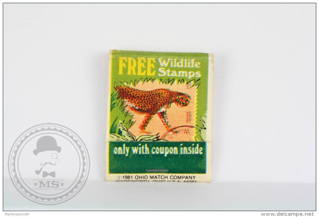 Vintage Animal Topic Matchbox/ Matches - Fabulous Wildlife Stamp Collection - Cheetah - Cajas De Cerillas (fósforos)