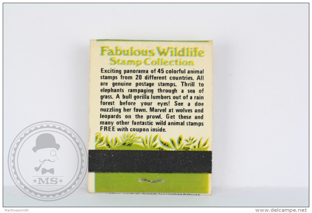 Vintage Animal Topic Matchbox/ Matches - Fabulous Wildlife Stamp Collection - Cheetah - Cajas De Cerillas (fósforos)