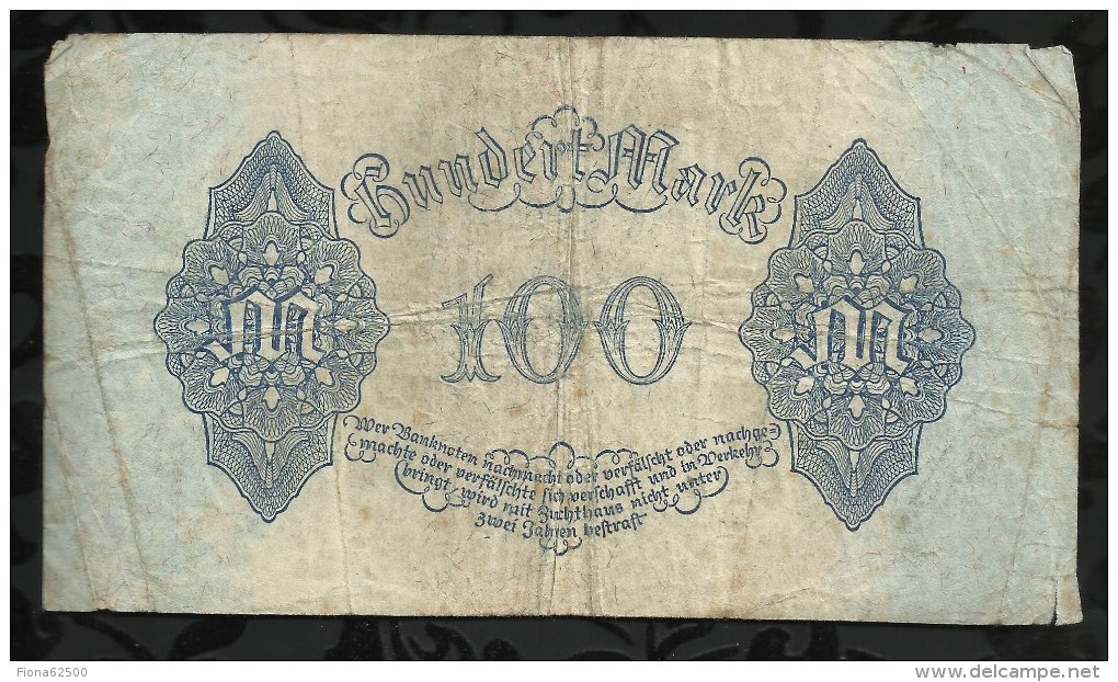 ALLEMAGNE .   BILLET DE 100  MARK .1922  . - 100 Mark