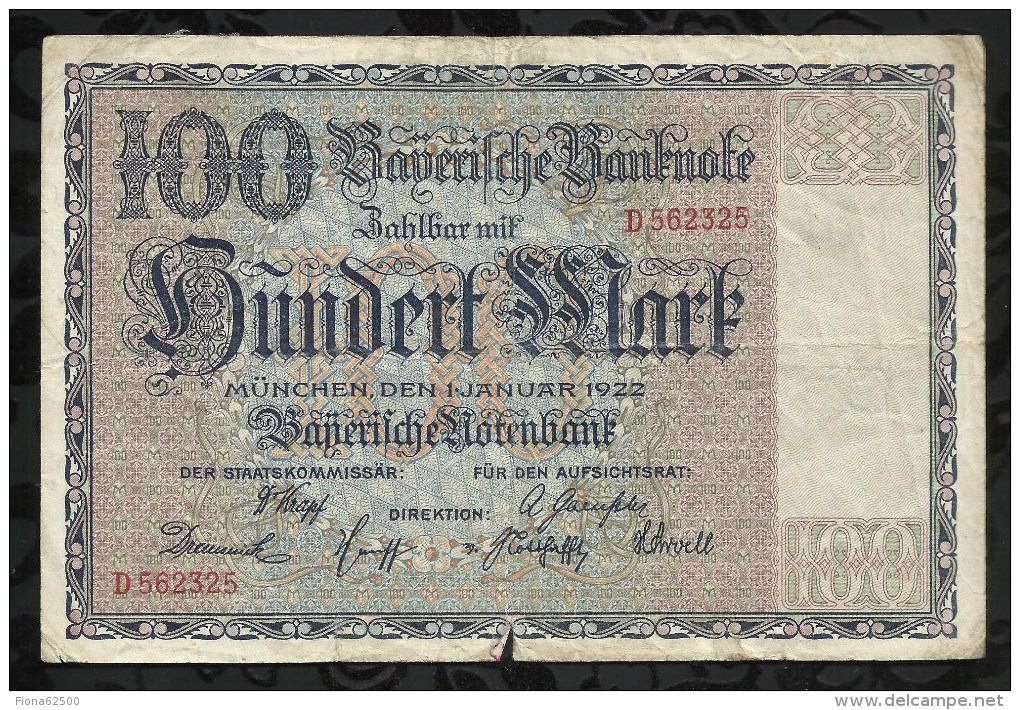 ALLEMAGNE .   BILLET DE 100  MARK .1922  . - 100 Mark