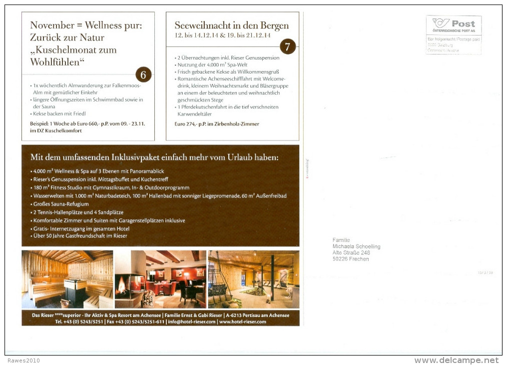 Österreich Salzburg Bar Freigemacht 2014 Hotel Das Riesser Superior Achensee Sauna Wellness - Hotel- & Gaststättengewerbe