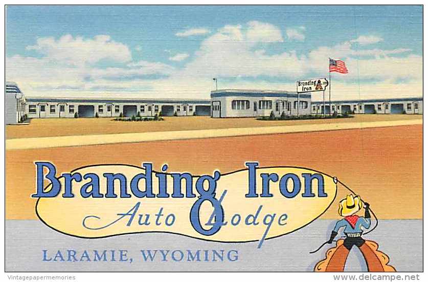 225733-Wyoming, Laramie, Branding Iron Auto Lodge, Lincoln Highway 30, Linen Postcard, Curteich No 2B-H394 - Laramie