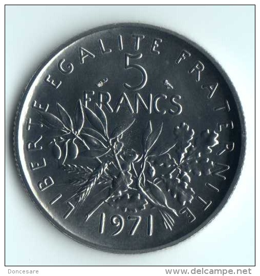 ** 5 FRANCS SEMEUSE  1971 FDC ** - 5 Francs